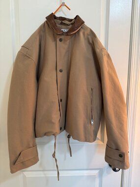 Acne Studios Tan Oversized Jacket Brown Leather Collar